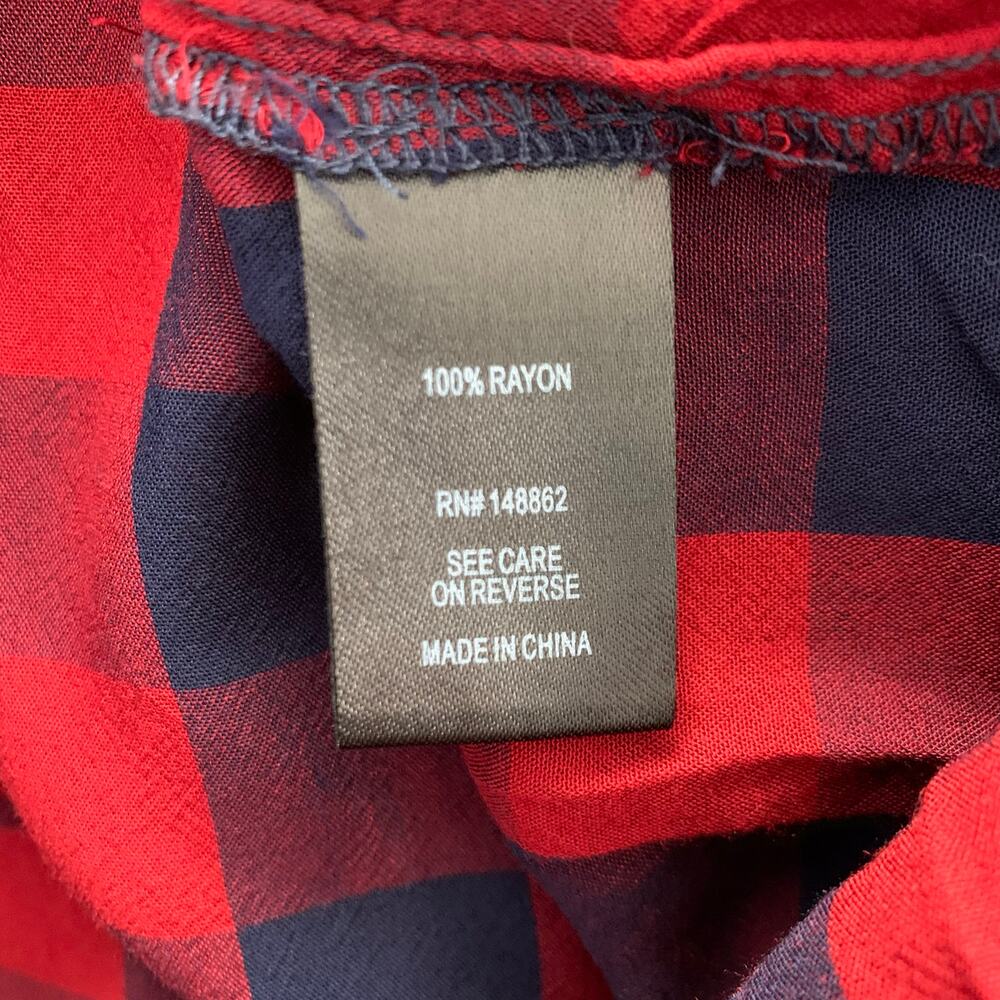 Torrid Red Buffalo Plaid Button Front Tunic Size 2 (2X) - Picture 7 of 7